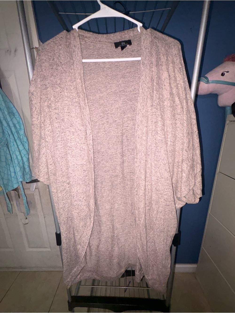 Lush Light Blush Open-Front Knit Cardigan